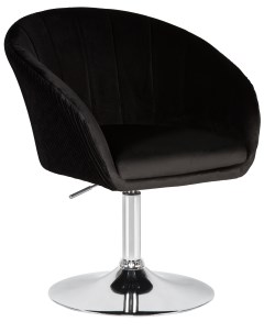 Кресло дизайнерское DOBRIN EDISON сиденье черный велюр 1922 21 основание хром Лого-м