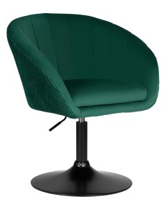 Кресло дизайнерское DOBRIN EDISON BLACK зеленый велюр 1922 9 основание черный Лого-м