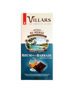 Шоколад темный с барбадосским ромом 100 г Villars
