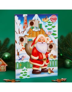 Адвент календарь с мини плитками из молочного шоколада Санта ассорти 50 г Chocoland