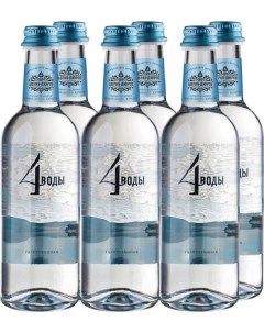 Вода природная питьевая артезианская 4 воды газированная в стекле 0 375 л 6 шт Абрау-дюрсо
