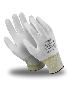 Перчатки полиэфирные ПОЛИСОФТ полиуретановое покрытие облив размер 9 L бел Manipula