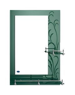 F686 зеркало полка зеленый рисунок 700 500 Frap