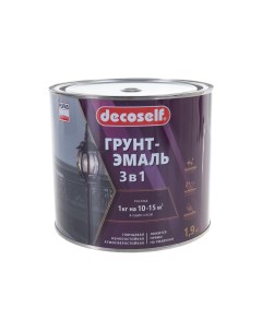 ПУФАС Грунт эмаль 3 в 1 желтая мат Decoself 1 9кг Pufas