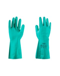 Перчатки нитриловые с хлопковым напылением JetaSafety JN711 цв зеленый р M Jeta safety