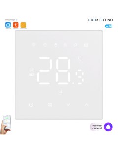 Умный WiFi терморегулятор термостат TERMO 410 с Алисой для теплого пола белый Terem techno