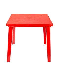 Стол для дачи обеденный 130 0019 80х80х71 см красный Стандарт пластик