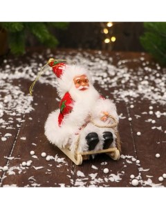 Новогодняя фигурка Дед Мороз в костюмчике с узорами 7856757 18x12x13 см Зимнее волшебство