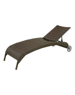 Шезлонг искусственный ротанг коричневый с колесиками 208 х 65 х 80 см Yuhang furniture
