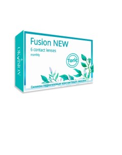 Астигматические линзы Fusion NEW Toric 6 линз SPH 0 50 Cyl 1 25 AXIS 30 Okvision