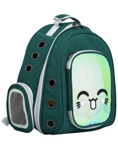 Рюкзак для переноски животных с окном для обзора зелёный Пижон