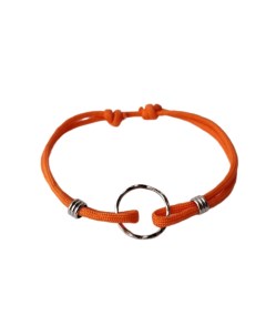 Шнурок для адресника для собак NaVi оранжевый паракорд 23 см 35 см Nobrand
