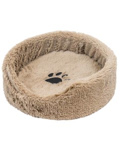 Лежак для животных LISA круглый с подушкой коричневый 60х60х18 см Zoo-m