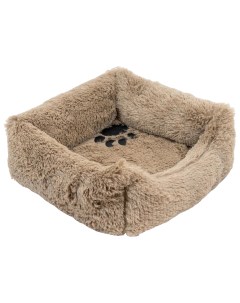 Лежак для животных BELKA квадратный пухлый с подушкой коричневый 35х35х13 см Zoo-m