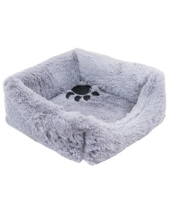Лежак для животных BELKA квадратный пухлый с подушкой серый 35х35х13 см Zoo-m