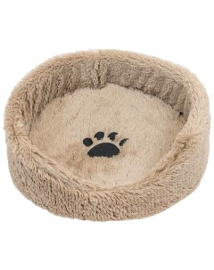 Лежак для животных LISA круглый с подушкой коричневый 50х50х17 см Zoo-m