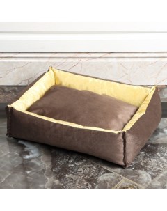 Лежанка под замшу с двусторонней подушкой мебельная ткань микс цветов 54х42х11 см Пижон