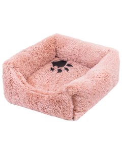 Лежак для животных BELKA квадратный пухлый с подушкой пыльная роза 35х35х13 см Zoo-m