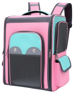 Рюкзак переноска 35x25x45 см розовая с голубым Зоо няня