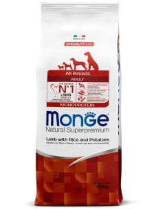 Сухой корм для собак Speciality Line Adult гипоаллергенный с ягненком 12кг Monge