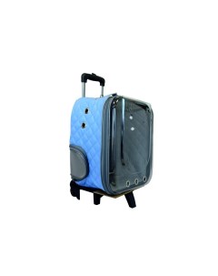 Рюкзак переноска для животных на колесах голубая текстиль 20x34x50см N1