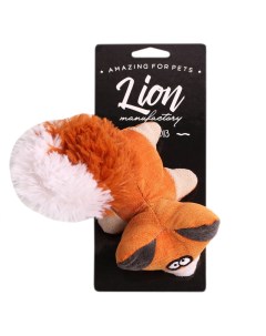Мягкая игрушка для собак Лисичка коричневый 14 см Lion