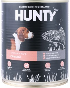 Влажный корм для собак с рыбой 850 г Hunty