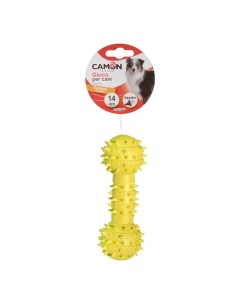 Игрушка для собак Гантель с пищалкой желтая Camon