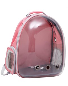 Рюкзак для переноски кошек и собак прозрачный 31 х 28 х 42 см розовый Пижон