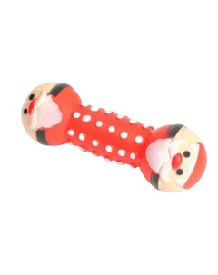Игрушка для собак Дед Мороз гантель пищащая красная 13 х 5 см Пижон