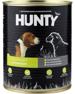 Влажный корм для собак с ягненком 850 г Hunty