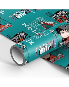 Упаковочная бумага глянц 70 100см Anime boy 80г м2 4шт Meshu