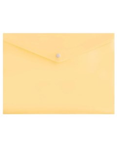 Папка конверт Pastel на кнопке А4 180 мкм полупрозрачная жёлтая ваниль 10шт Calligrata