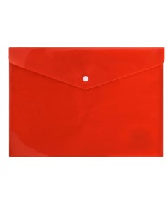 Папка конверт на кнопке А4 150мкм пластик красная непрозрачная Informat