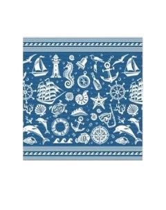 Упаковочная бумага УБ 1604 Морская глянцевая синяя 1м Miland