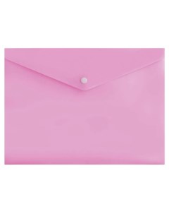 Папка конверт Pastel на кнопке А4 180 мкм полупрозрачная розовый леденец 10шт Calligrata