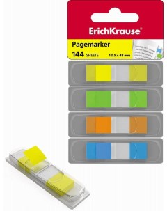 Клейкие закладки 7727 82 12 5х43 мм прозрачные с цветным краем Erich krause