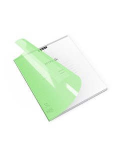 Тетрадь 12 листов в линейку Классика CoverPrо Neon зелёная 10 шт Erich krause