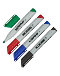 Набор маркеров для флипчартов XF1 круглый наконечник 3мм ассорти 4шт Kores
