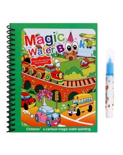 Раскраска Magic Water Book Транспорт 9735300 с маркером многоразовая Nobrand