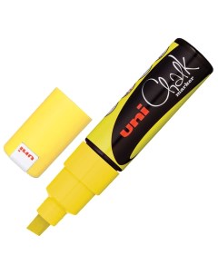 Маркер меловой UNI Chalk 8 мм желтый PWE 8K F YELLOW 3 шт Uni mitsubishi pencil