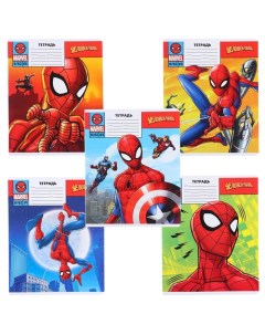 Тетрадь 12 листов 5 видов МИКС линейка Человек паук Marvel
