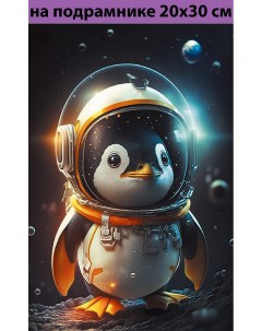 Алмазная мозаика Пингвин космонавт АК 2030031 на подрамнике 20х30 см Nobrand