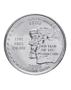 Монета 25 центов квотер 1 4 доллара Штаты и территории Нью Гэмпшир США 2000 UNC Mon loisir