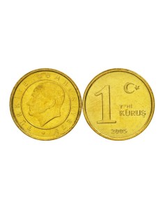 Монета 1 куруш Турция 2005 г в Монета в состоянии UNC без обращения Mon loisir