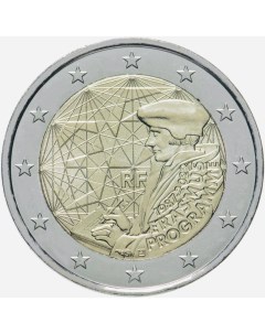 Монета 2 евро 35 лет программе Эрасмус Франция 2022 UNC Mon loisir
