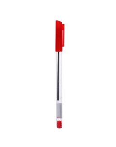 Ручка шариковая 0 7 мм стержень красный корпус прозрачный с красным колпачком 100шт Calligrata