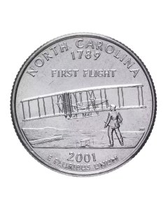 Монета 25 центов Штаты и территории Северная Каролина США 2001 UNC Mon loisir
