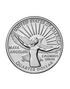 Монета 25 центов Майя Анжелу Американские женщины D США 2022 UNC Mon loisir