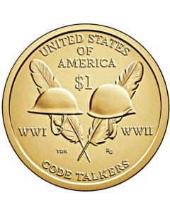 Монета 1 доллар Индейцы радисты шифровальщики Коренные американцы США 2016 г в UNC Mon loisir